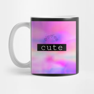 Cute, rainbow pastel clouds with hearts design. Mug